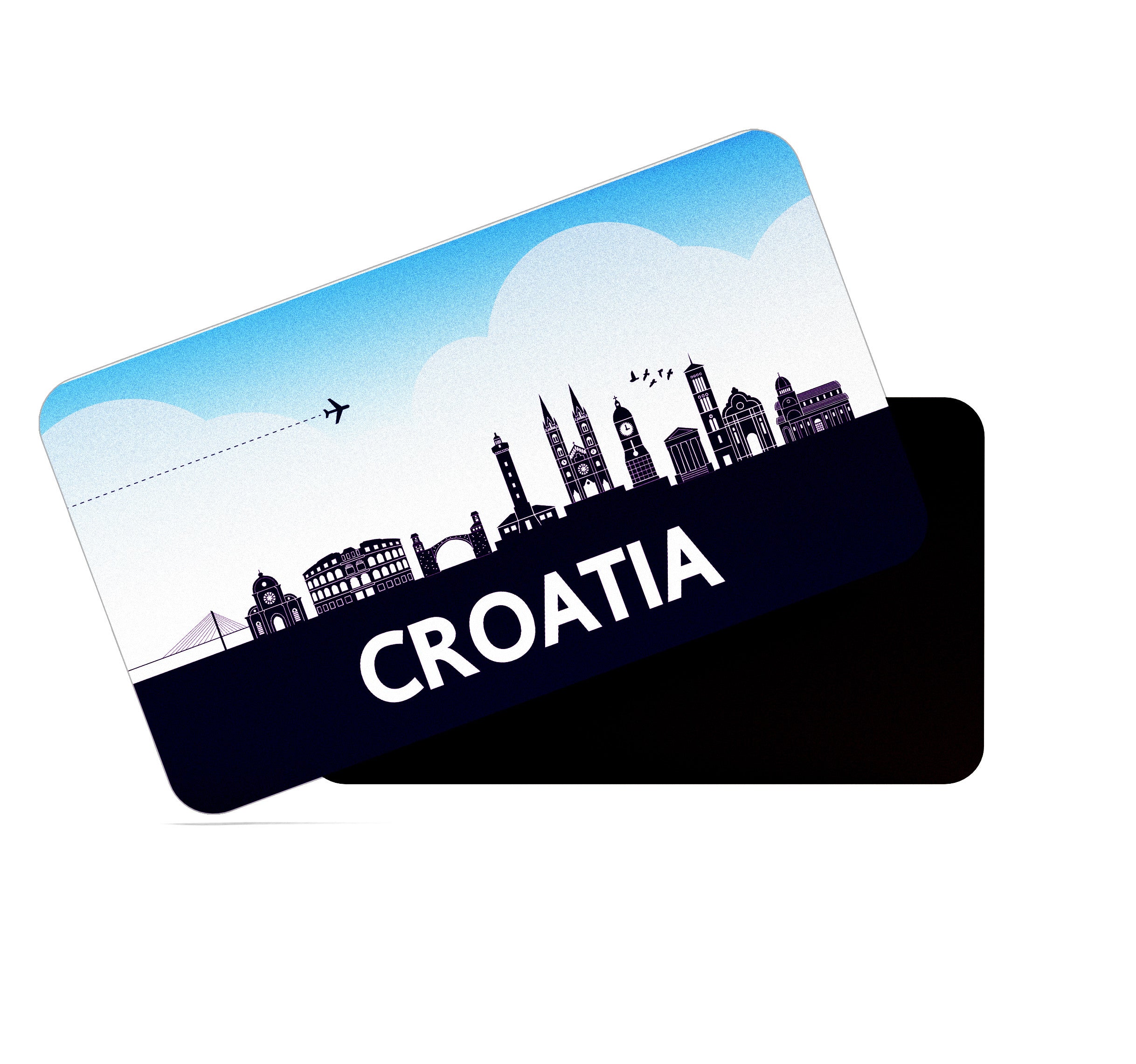 dhcrafts Rectangular Fridge Magnet Purple Croatia Design Pack of 1 (8.6cm x 5.4cm)